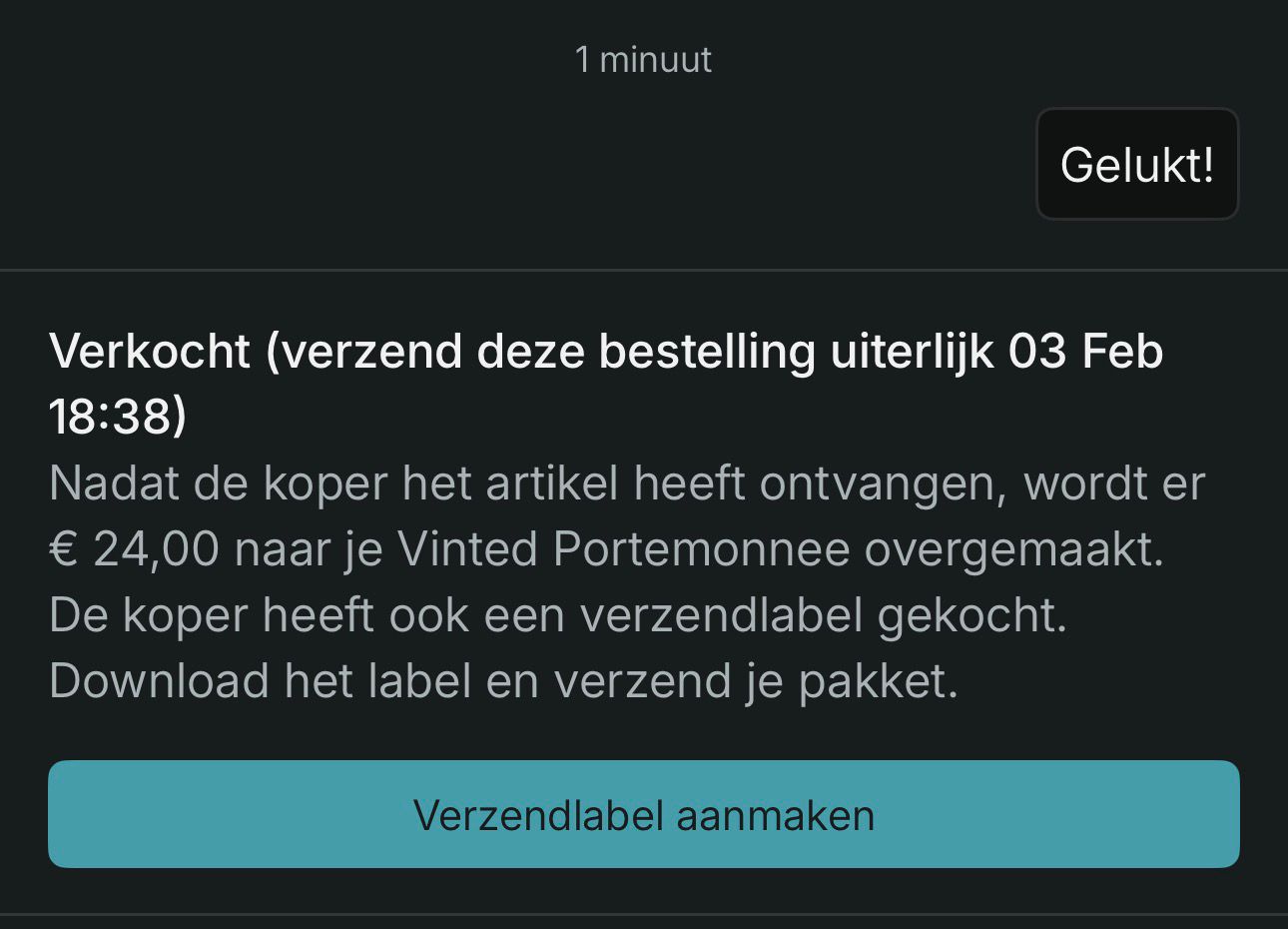 Maand 2 — Vinted bewijs
