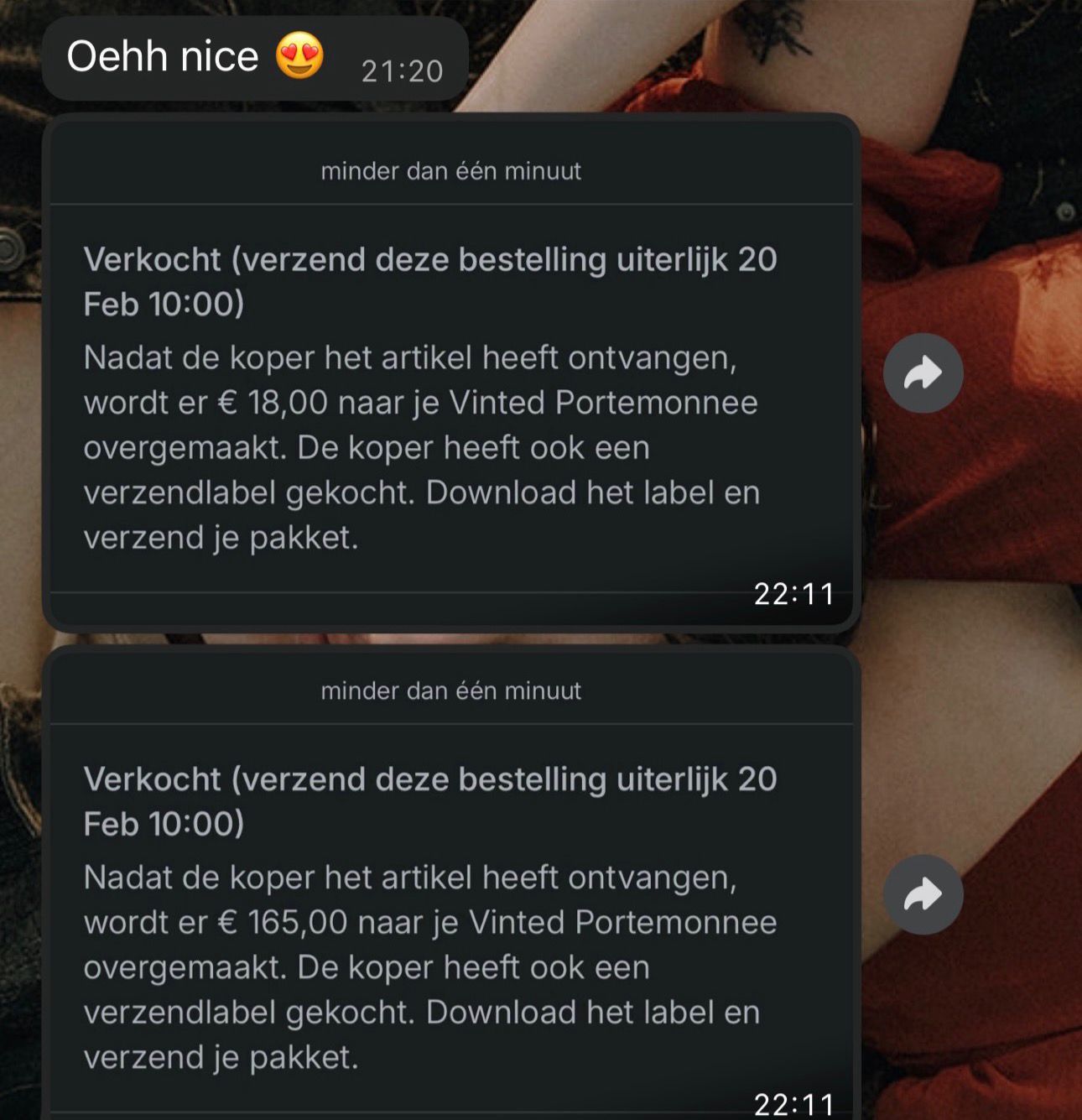 WhatsApp-bericht van een tevreden cursist