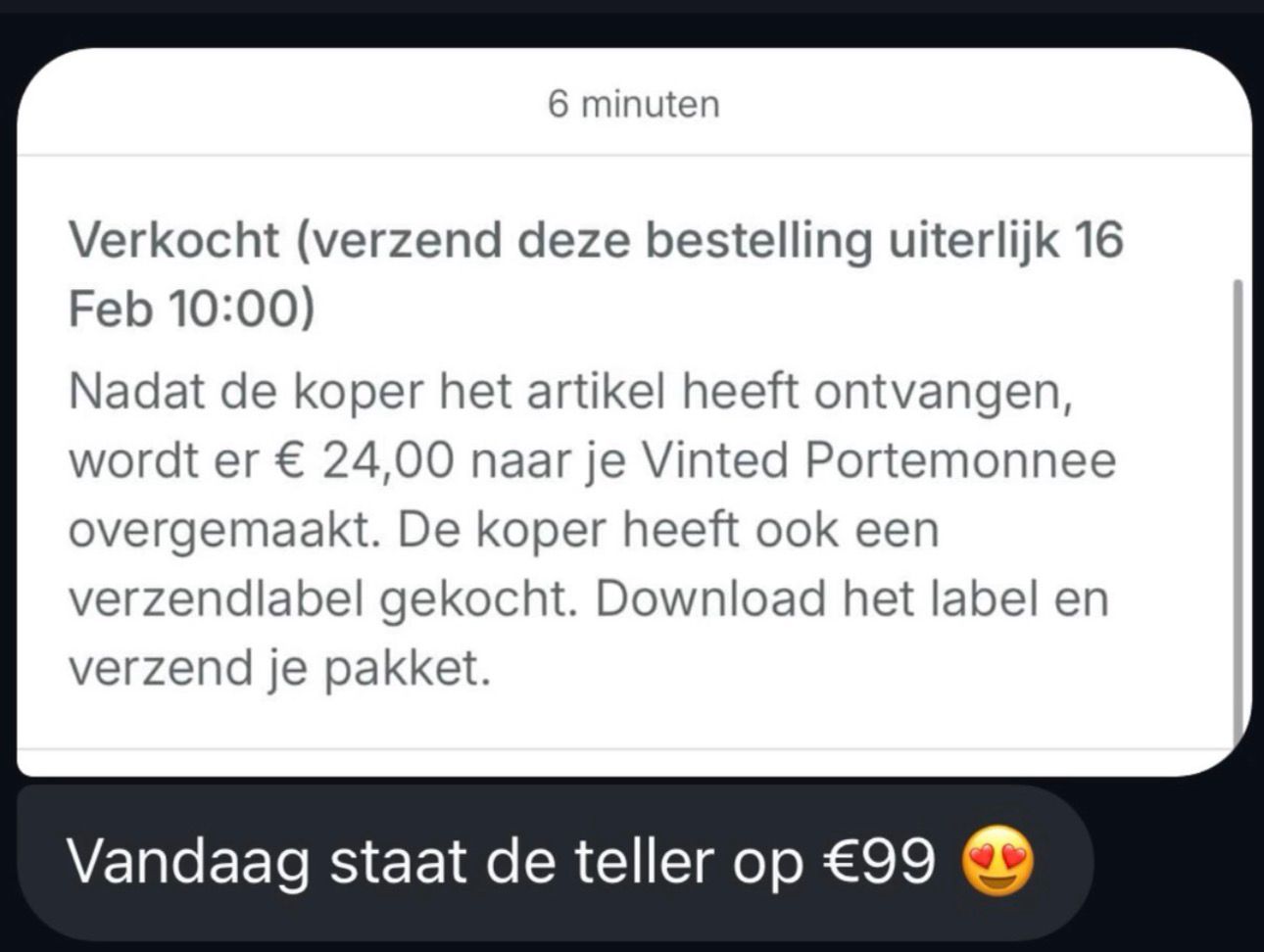 WhatsApp-bericht van een tevreden cursist