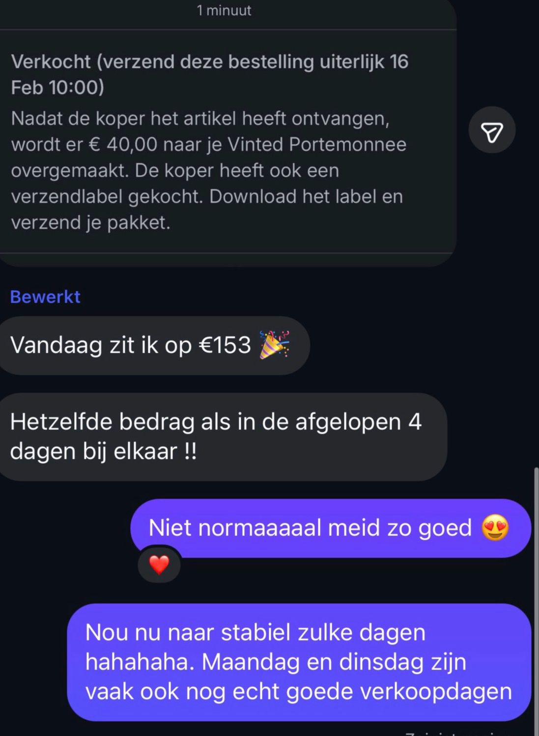 WhatsApp-bericht van een tevreden cursist