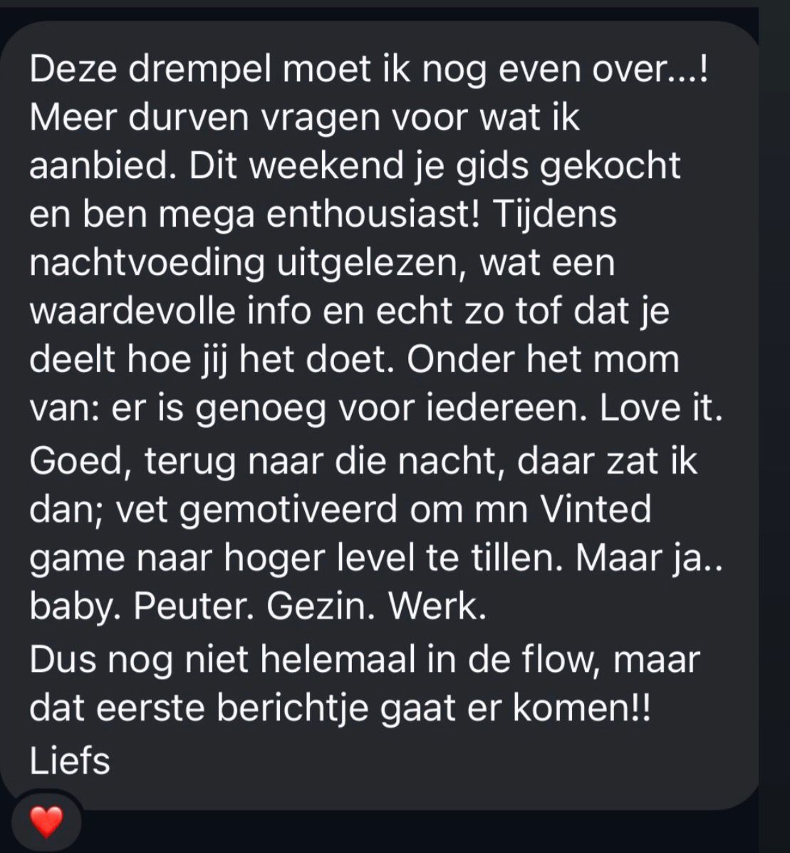 WhatsApp-bericht van een tevreden cursist