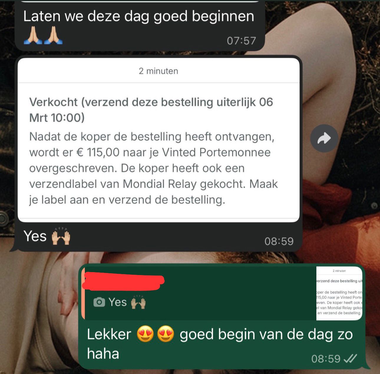 WhatsApp-bericht van een tevreden cursist