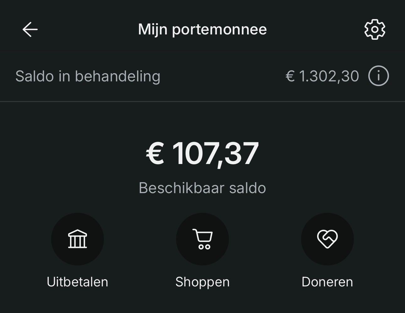 Echte Vinted portemonnee-screenshot